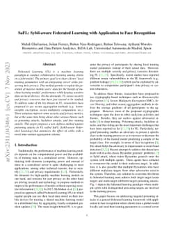 SaFL: Sybil-aware Federated Learning with Application to Face
  Recognition