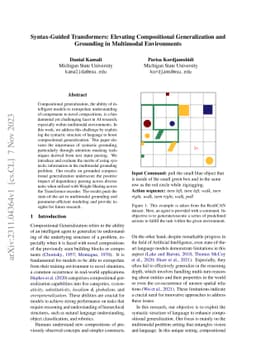 Syntax-Guided Transformers: Elevating Compositional Generalization and
  Grounding in Multimodal Environments