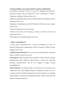 Evaluating multiple large language models in pediatric ophthalmology