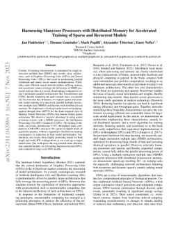 Harnessing Manycore Processors with Distributed Memory for Accelerated
  Training of Sparse and Recurrent Models