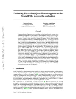 Evaluating Uncertainty Quantification approaches for Neural PDEs in
  scientific applications