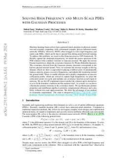 Solving High Frequency and Multi-Scale PDEs with Gaussian Processes