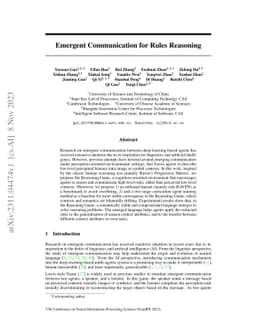 Emergent Communication for Rules Reasoning