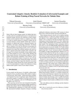 Constrained Adaptive Attacks: Realistic Evaluation of Adversarial
  Examples and Robust Training of Deep Neural Networks for Tabular Data