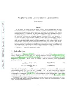 Adaptive Mirror Descent Bilevel Optimization