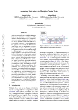 Assessing Distractors in Multiple-Choice Tests