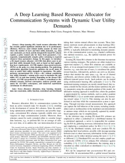 A Deep Learning Based Resource Allocator for Communication Systems with
  Dynamic User Utility Demands