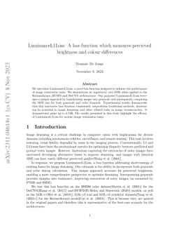 LuminanceL1Loss: A loss function which measures percieved brightness and
  colour differences