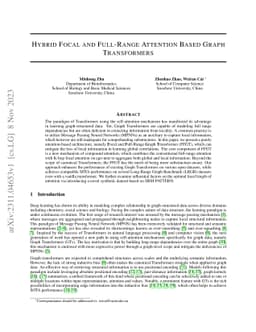 Hybrid Focal and Full-Range Attention Based Graph Transformers