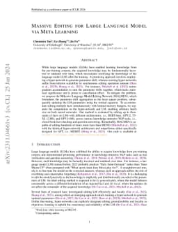 Massive Editing for Large Language Models via Meta Learning