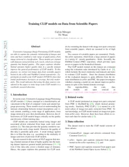 Training CLIP models on Data from Scientific Papers