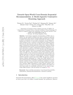 Towards Open-world Cross-Domain Sequential Recommendation: A
  Model-Agnostic Contrastive Denoising Approach