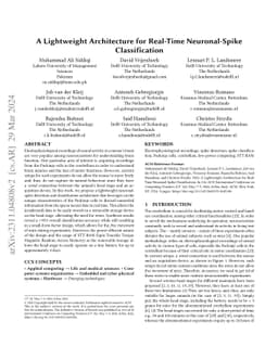 A Lightweight Architecture for Real-Time Neuronal-Spike Classification