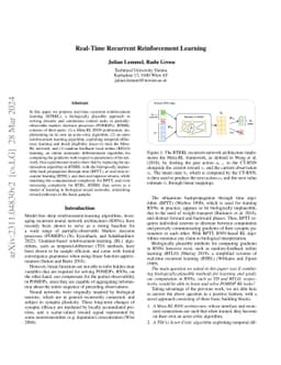 Real-Time Recurrent Reinforcement Learning