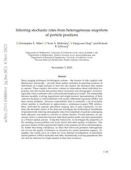 Inferring stochastic rates from heterogeneous snapshots of particle
  positions