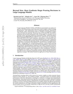 Beyond Size: How Gradients Shape Pruning Decisions in Large Language
  Models