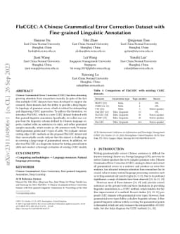 FlaCGEC: A Chinese Grammatical Error Correction Dataset with
  Fine-grained Linguistic Annotation