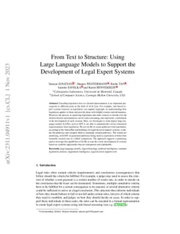 From Text to Structure: Using Large Language Models to Support the
  Development of Legal Expert Systems