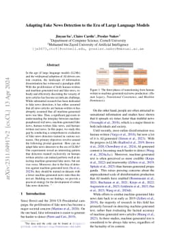 Adapting Fake News Detection to the Era of Large Language Models