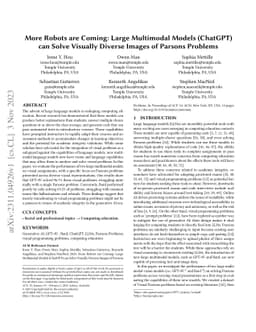 More Robots are Coming: Large Multimodal Models (ChatGPT) can Solve
  Visually Diverse Images of Parsons Problems
