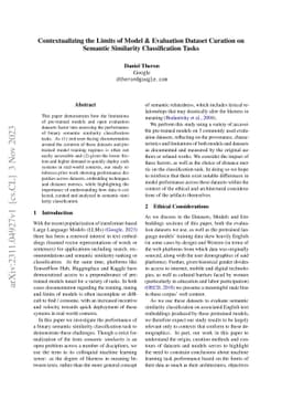 Contextualizing the Limits of Model & Evaluation Dataset Curation on
  Semantic Similarity Classification Tasks