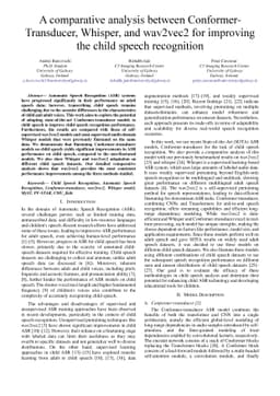 A comparative analysis between Conformer-Transducer, Whisper, and
  wav2vec2 for improving the child speech recognition
