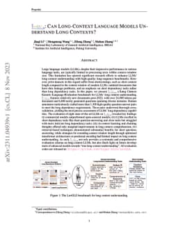 LooGLE: Can Long-Context Language Models Understand Long Contexts?
