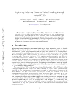 Exploiting Inductive Biases in Video Modeling through Neural CDEs