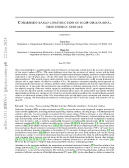 Consensus-based construction of high-dimensional free energy surface
