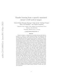 Transfer learning from a sparsely annotated dataset of 3D medical images