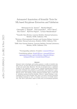 Automated Annotation of Scientific Texts for ML-based Keyphrase
  Extraction and Validation