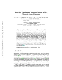 Zero-shot Translation of Attention Patterns in VQA Models to Natural
  Language