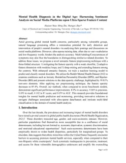 Mental Health Diagnosis in the Digital Age: Harnessing Sentiment
  Analysis on Social Media Platforms upon Ultra-Sparse Feature Content