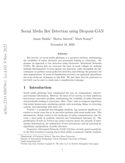 Social Media Bot Detection using Dropout-GAN