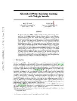 Personalized Online Federated Learning with Multiple Kernels