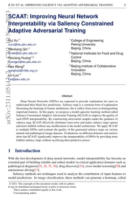 SCAAT: Improving Neural Network Interpretability via Saliency
  Constrained Adaptive Adversarial Training