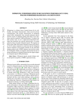 Improving Whispered Speech Recognition Performance using
  Pseudo-whispered based Data Augmentation