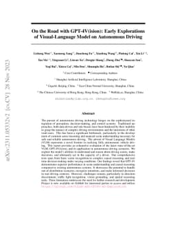 On the Road with GPT-4V(ision): Early Explorations of Visual-Language
  Model on Autonomous Driving