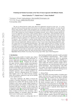 Predicting the Position Uncertainty at the Time of Closest Approach with
  Diffusion Models