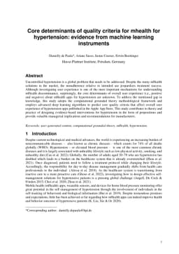 Core determinants of quality criteria for mhealth for hypertension:
  evidence from machine learning instruments