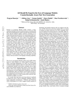 All Should Be Equal in the Eyes of Language Models: Counterfactually
  Aware Fair Text Generation