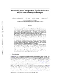 Embedding Space Interpolation Beyond Mini-Batch, Beyond Pairs and Beyond
  Examples