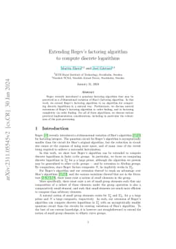 Extending Regev's factoring algorithm to compute discrete logarithms