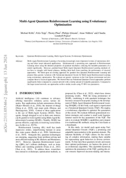 Multi-Agent Quantum Reinforcement Learning using Evolutionary Optimization