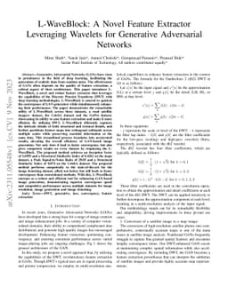 L-WaveBlock: A Novel Feature Extractor Leveraging Wavelets for
  Generative Adversarial Networks