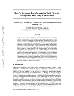 High-Performance Transformers for Table Structure Recognition Need Early
  Convolutions