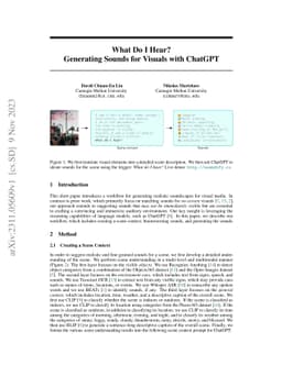 What Do I Hear? Generating Sounds for Visuals with ChatGPT