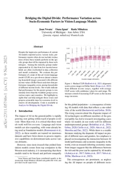 Bridging the Digital Divide: Performance Variation across Socio-Economic
  Factors in Vision-Language Models