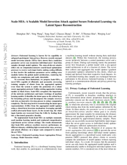 Scale-MIA: A Scalable Model Inversion Attack against Secure Federated
  Learning via Latent Space Reconstruction
