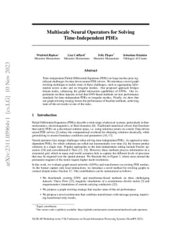 Multiscale Neural Operators for Solving Time-Independent PDEs